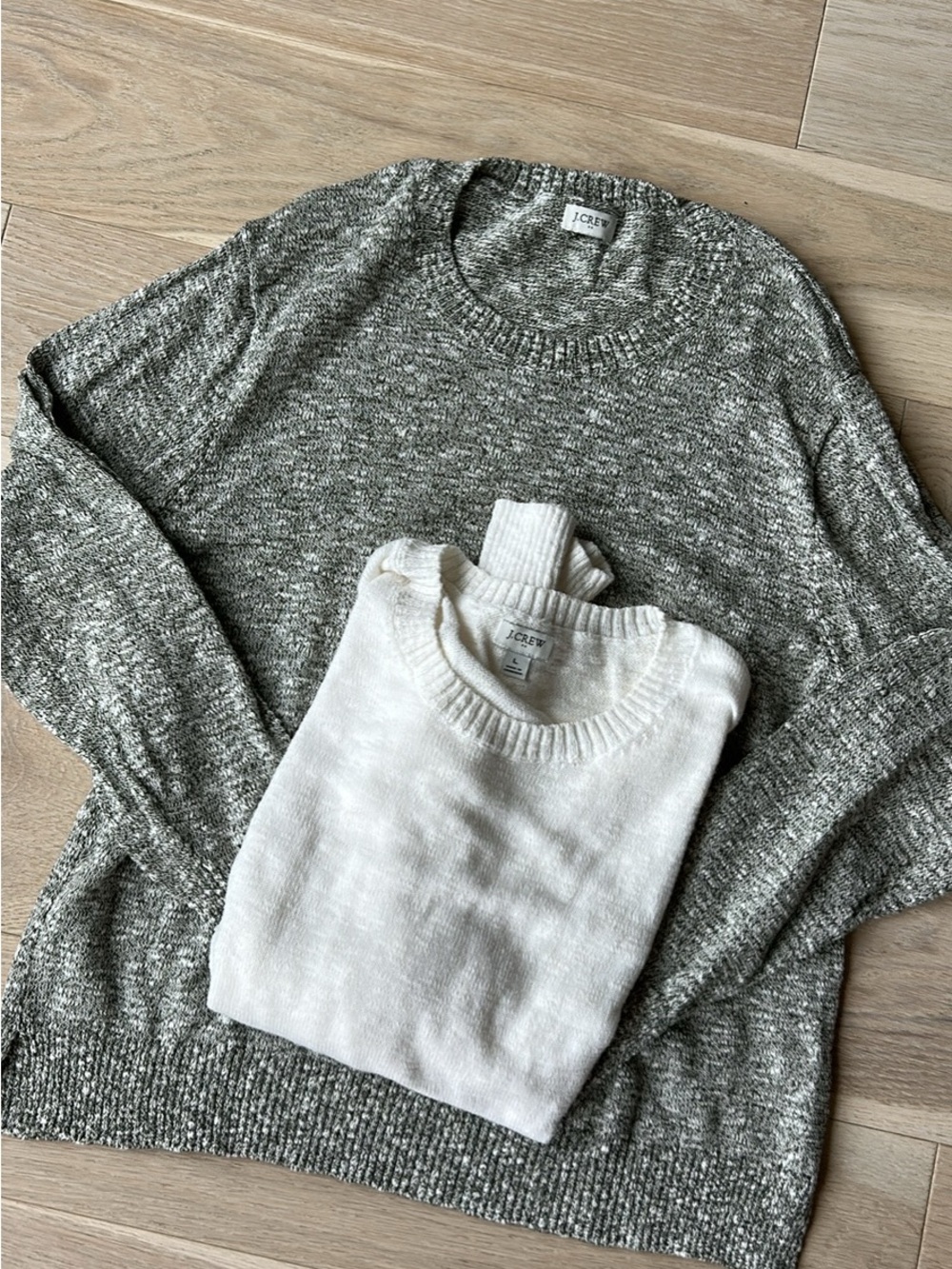 J. Crew Crewneck Sweater bundle - Heather Gray and White